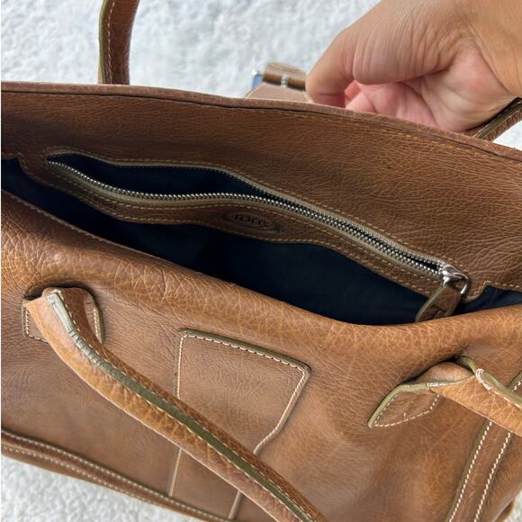 Tod's Brown Leather Buckle Satchel - Picture 5 of 6